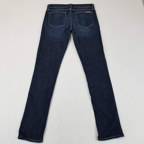 Hudson Crop Muse Skinny Jeans Size 26 w/ 5" Cuff Low Rise Stretch Blue Made USA - Picture 3 of 13